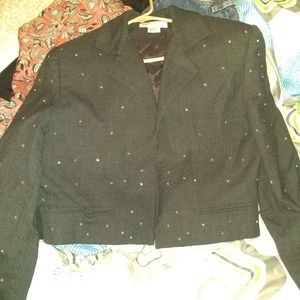 Cropped studded blazer